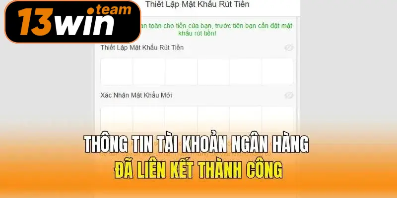 Thông tin tài khoản ngân hàng đã liên kết thành công